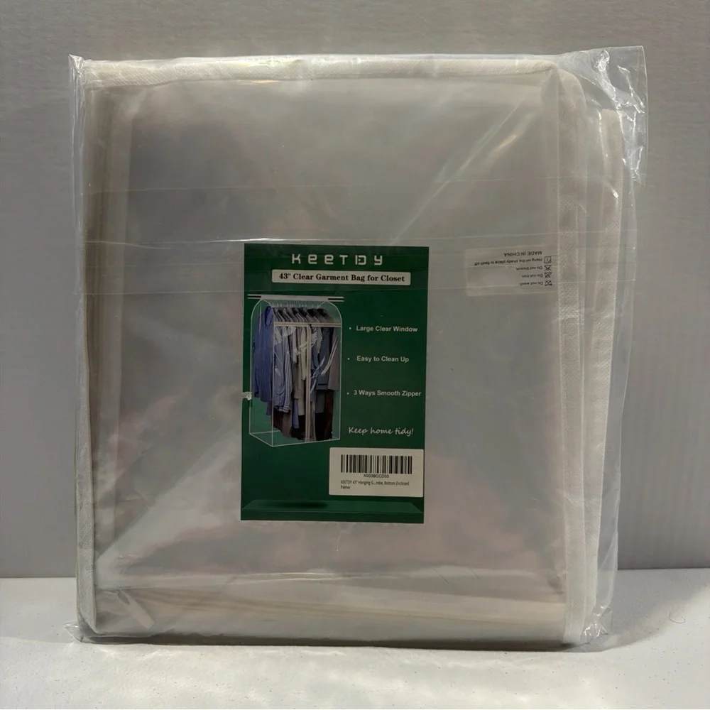 KEETDY 43 Hanging Garment Bags for Closet Storage Large Clear Window Hanging ...